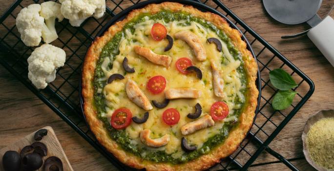 Pizza Sin Gluten de Pollo al Pesto