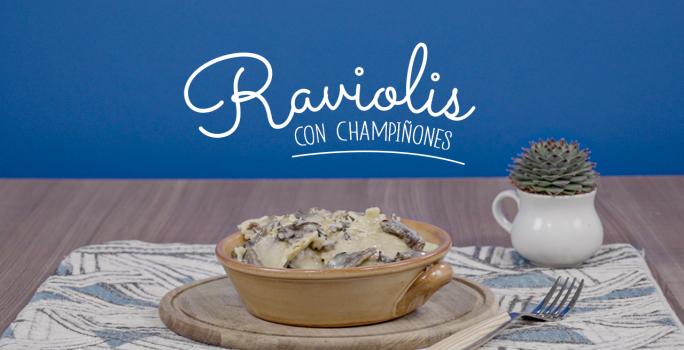 Raviolis con champiñones