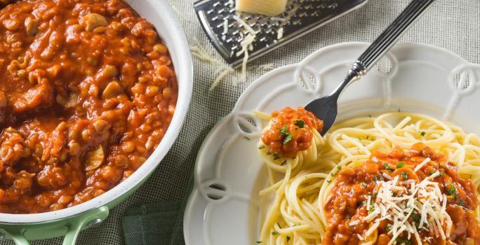 Spaguetti con falso boloñesa