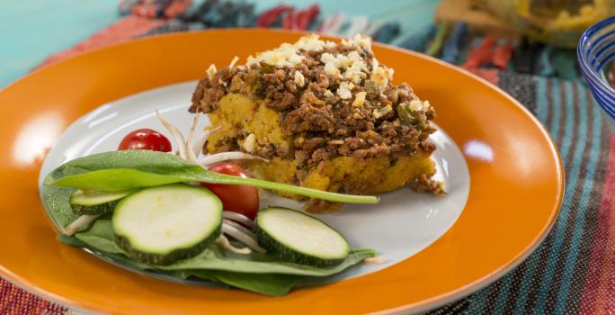 Torta de verde rellena con carne