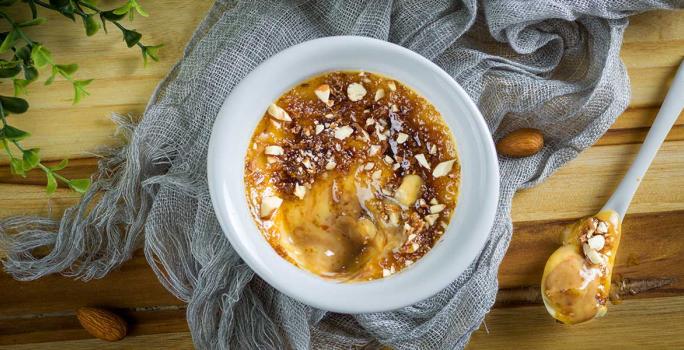 Creme broulee de almendras y chocolate