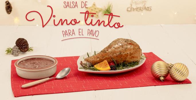 Salsa de vino tinto para pavo