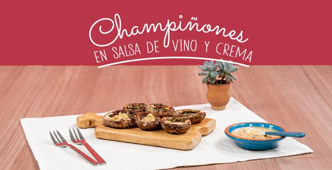 CHAMPIÑONES EN SALSA DE VINO Y CREMA