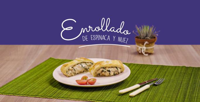 Enrollado de espinaca y nuez