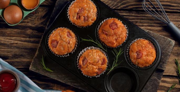 Muffins de salchicha y queso