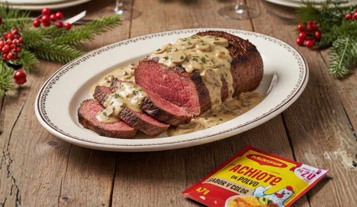 Filete de res en salsa navideña