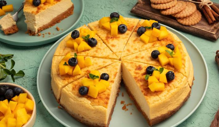 Cheesecake de mango y canela
