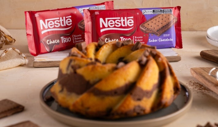 Torta marmoleada con Choco Trío