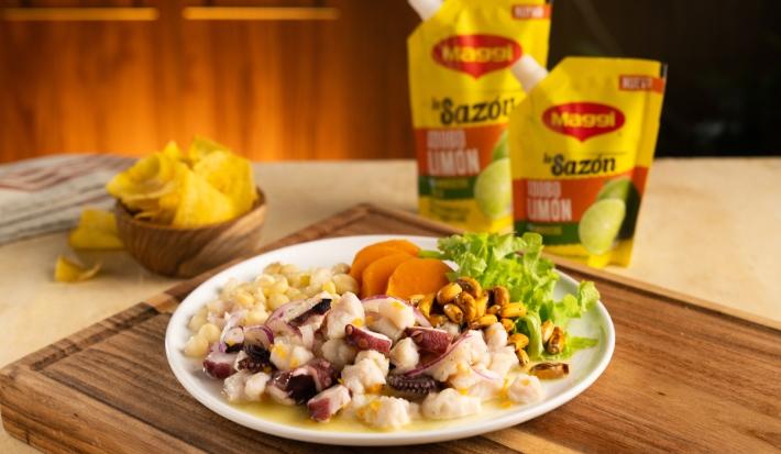 Ceviche peruano con leche de tigre