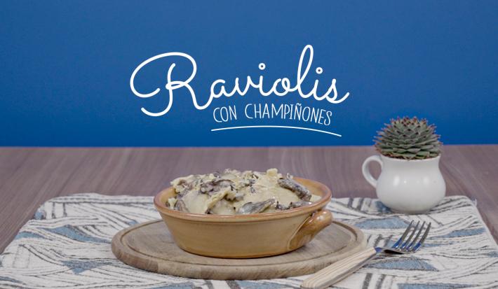 Raviolis con champiñones