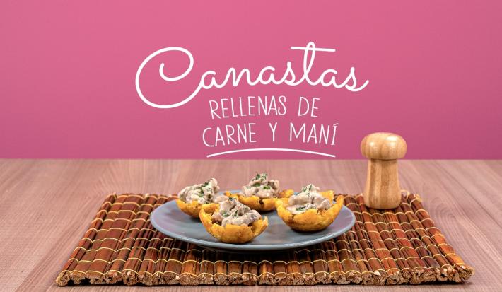 Canastas rellenas de carne y maní