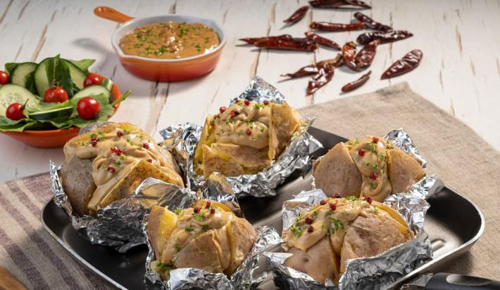 Papas en salsa de maní
