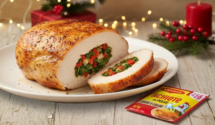 Pechuga de pollo rellena para Navidad