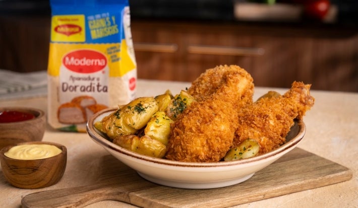 Pollo apanado crujiente
