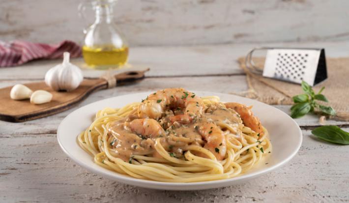 Fideos en Salsa de Camarón