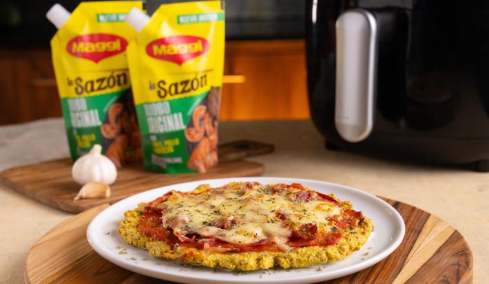 Pizza de verde al airfryer
