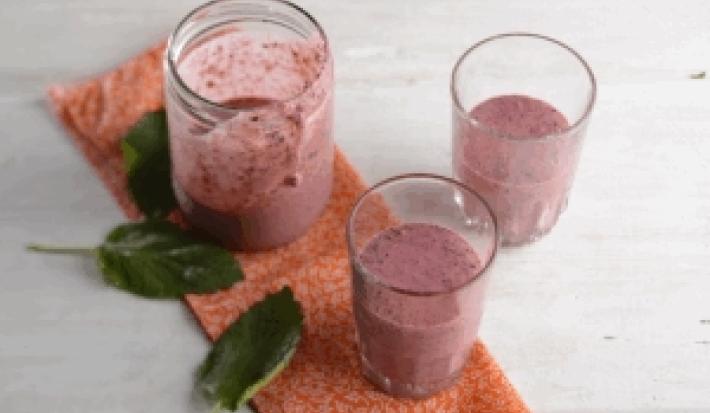 Shake de avena y frambuesas Shake de avena y frambuesas